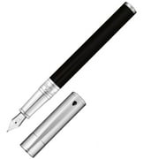 ST Dupont D-Initial Duo Tone Black & Chrome Fountain Pen - Medium