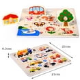 thumbnail image 2 of sdhkgrrt under $5 Wooden Puzzle, 9 Piece Wooden Puzzle,Early Learning EducationalToys,BabyKidsPuzzle Game,Colorful WoodenToys,ChildrenDevelopmentToys, 2 of 2