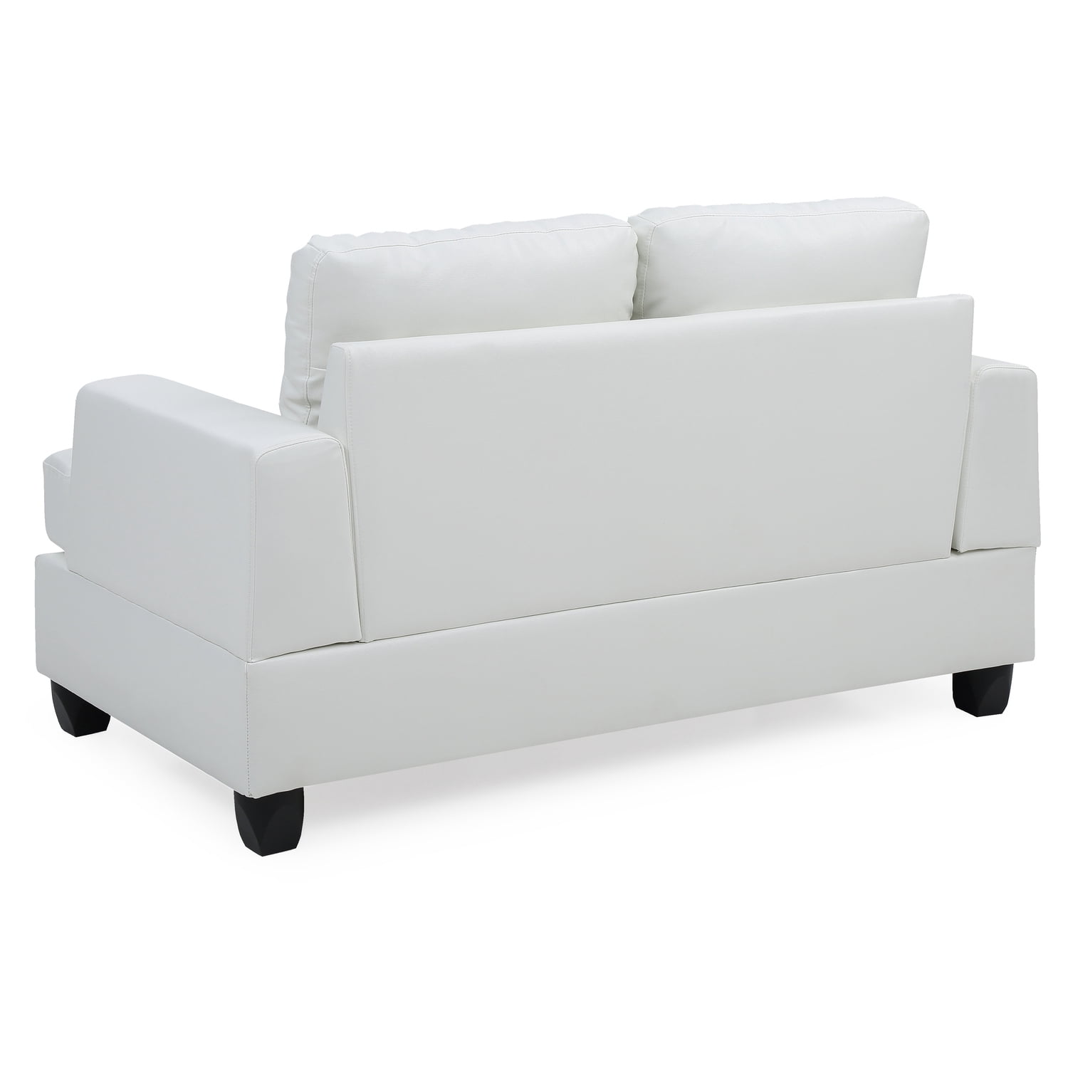 Glory Furniture Sandridge Faux Leather Loveseat in White
