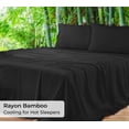 thumbnail image 2 of Royale Linens Bamboo Viscose Full Flat Sheets Only - Cooling Sheets - Organic Viscose Derived from Bamboo - Full Size Flat Sheet Only - Top Sheet - Breathable & Silky Bedding (Full, Black), 2 of 9