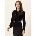 thumbnail image 3 of Elegante chaquetón de invierno con cuello vuelto y bolsillos en contraste para mujer Negro M, 3 of 6