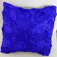 thumbnail image 3 of Satin Rosette Decorative Throw Pillow/Sham Cushion Cover Royal Blue, 3 of 3