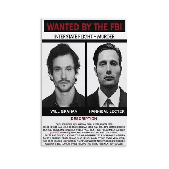 Hannibal Series TV Drama Canvas Poster Wall Art Poster Scroll Canvas Painting Picture Living Room Decor Home