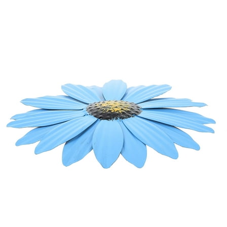 Masteelf Blue Metal Flower Wall Decor for Home and Garden Decoration Iron Hanging Ornament 14.5x9.5 inches