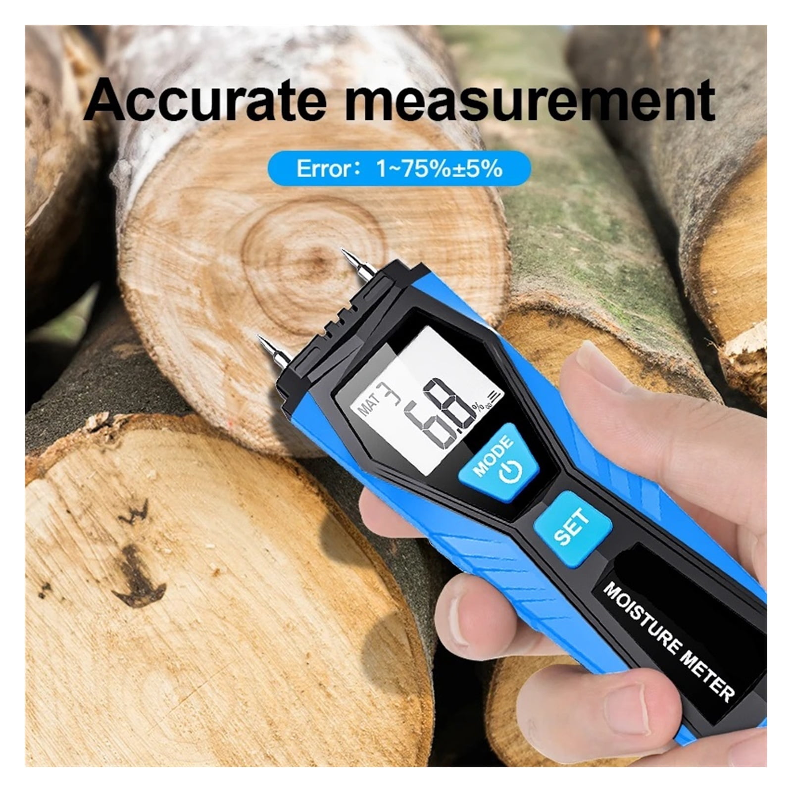 Professional Pin-Type Digital Wood Moisture Tester & Humidity Tester Handheld Moisture Meter