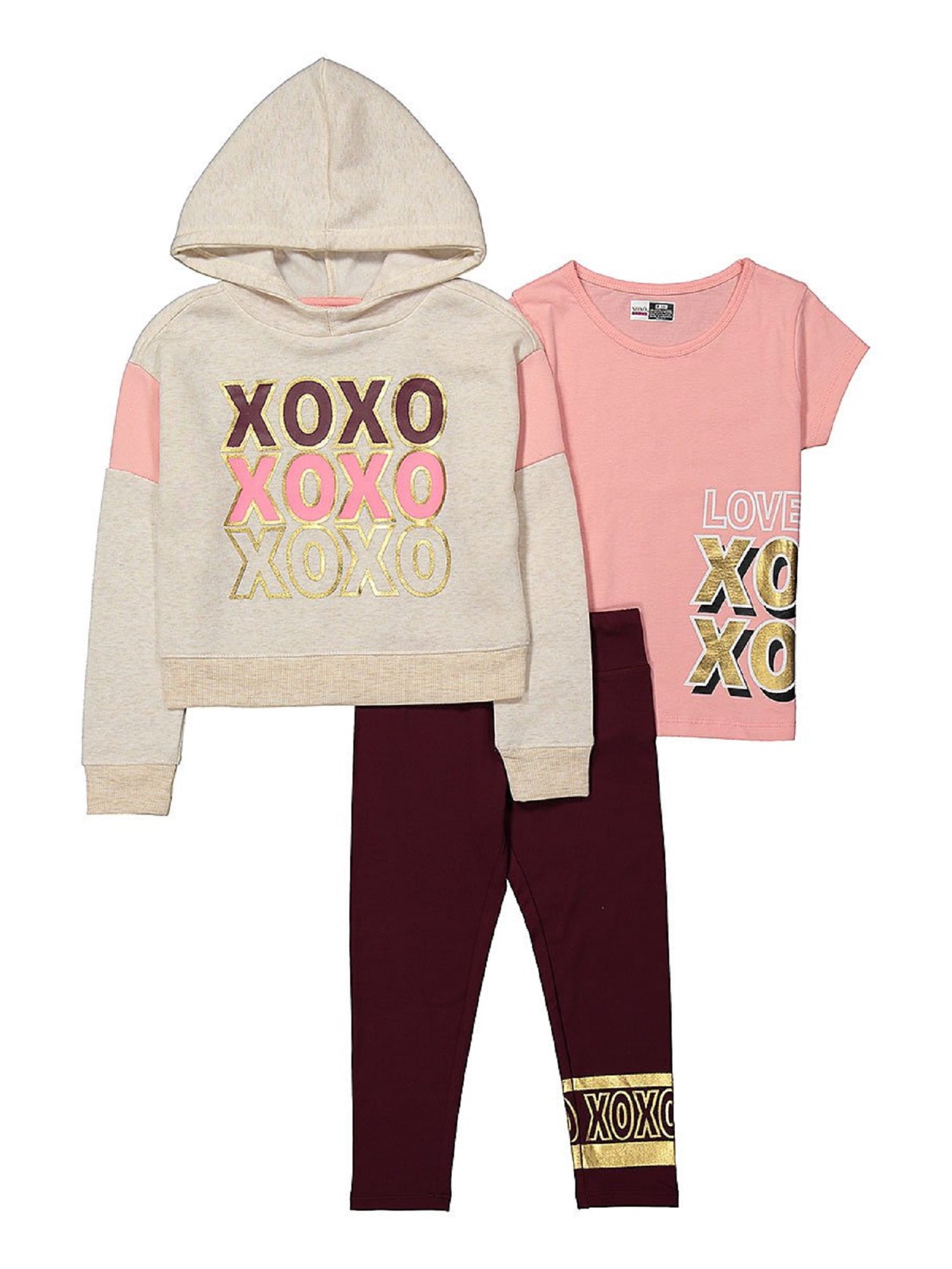 Pick SZ/Color. XOXO Toddler Girls 3 Piece Performance Top and Legging Set 