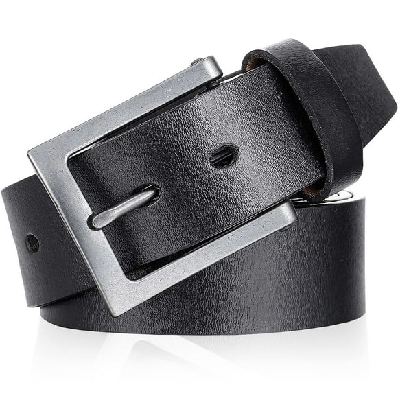 Marino Avenue Ceinture Homme 100 % Cuir Ceinture Décontractée Looks Great avec Jeans, Kakis, Habillé-Classique Simple Bouton Boucle avec Boîte Cadeau Élégante - Charbon Foncé - 36 (Taille : 34)