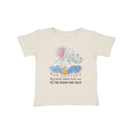 

Inktastic My Great Uncle Loves Me to the Moon and Back Elephant Family Gift Baby Boy or Baby Girl T-Shirt