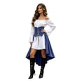 thumbnail image 6 of JFOPQVSM Women Midi Red Traditional Dress Women Dirndl Dress with Dirndl Apron for Oktoberfest, 6 of 9