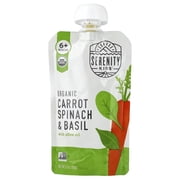 Serenity Kids Organic Carrot, Spinach & Basil with Olive Oil, 6+ Months, 6 Pouches, 3.5 oz (99 g) Each