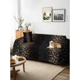 thumbnail image 3 of Leopard Print Couch Cover for 2 Cushion Couch, Chic Abstract Black Brown Animals Texture Washable Love Seat Sofa Covers Slipcover, Throw Sofa Covers for Pets, Furniture Protector 71"x102", 3 of 9
