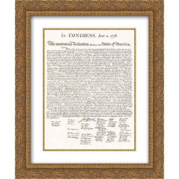 Declaration of Independence (Document) 2x Matted 18x20 Gold Ornate ...