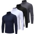 thumbnail image 4 of SUNSIOM Chandail Décontracté pour Hommes, Col Roulé Slim Monochrome, 4 of 5
