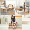 thumbnail image 4 of Yardi Yard Natural Teak Wooden Foot Rest with Handwoven Rattan, Ottoman, 4 of 8