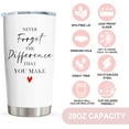 thumbnail image 6 of Thank You Gifts for Women/Men, Teacher/Employee Appreciation Gifts, Retirement Gift for Woman, Chaos Coordinator Farewell Gift for Coworkers, Never Forget The Difference You Make Tumbler 20oz, 6 of 6