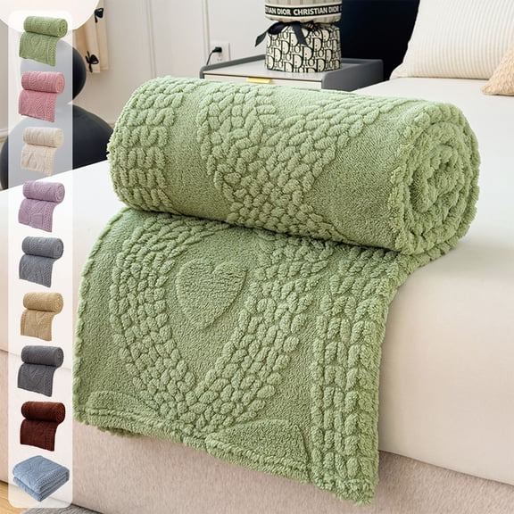 Dianli Gifts Warm Throw Blanket Raschel Double Layer Plush Throw Blanket Oversized Soft Thick Microfiber Thermal Blanket for Bed Sofa Couch Winter Home Decor Cozy Throw