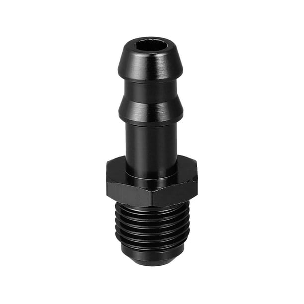 Car Fuel Line Fitting 6AN Male Flare to 3/8 Hose Barb Adapter Push on Barb  Connector Aluminum Alloy Black 