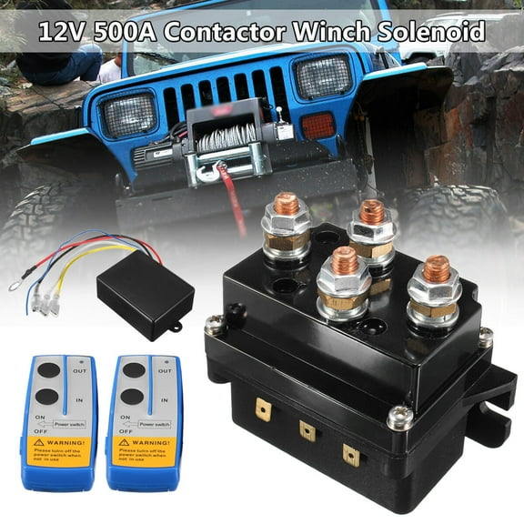12V 500A Winch Control Solenoid Relay Contactor With Wireless Winch Remote Kit
