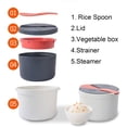 thumbnail image 7 of Suodoka Microwave Rice & Veggie Steamer – Portable All‑In‑One Rice Cooker, Pasta Strainer, Venting Design, Dishwasher Safe, 7.5" x 7.5" x 5.9", 7 of 7