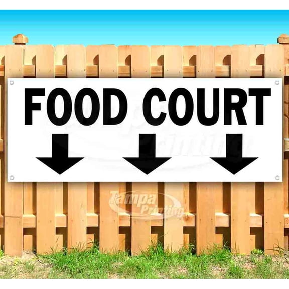 Food Court 13 oz Vinyl Banner With Metal Grommets