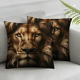 thumbnail image 2 of Wuche Set of 2 Soft Decorative Throw Pillow Covers Lion King Head Square Cushion Case Pillowcase Pillow Sham Protector for Bed Sofa Couch Home Decor 18 x 18 in, 2 of 6