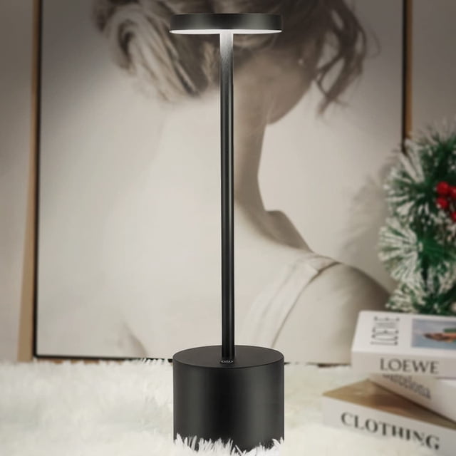 Lámparas de mesa inalámbricas, lámpara de escritorio LED recargable con control remoto, 3 modos de color, luces modernas que funcionan con pilas para dormitorio, oficina, comedor