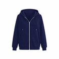 thumbnail image 4 of JIAYUE Women Plain Hooded Sweatshirt Jacket Soft Full Zipper Elastic Ribbed Cuffs And Hem Everyday Hoodies Coat For Weekend Hangout And Trips, 4 of 4