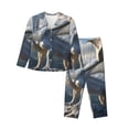 thumbnail image 1 of Balery Mountain White Dragon Conjunto de Pijama con Estampado para Mujer, Conjunto de Dos Piezas con Manga Larga, Ropa de Dormir Suave con Bolsillos, Pijamas Cómodos-Medium, 1 of 7