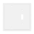 thumbnail image 1 of Modern Edge Decorative Wall Plate Switch Plate Outlet Cover, Durable Solid Zinc Alloy (Blank/Toggle, White), 1 of 10