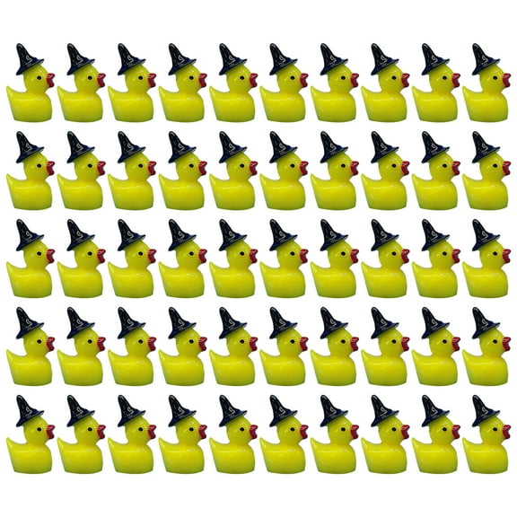 50Pcs Witch Hat Duck Sculptures Halloween Resin Decorations for Moss Gardens, Shelf Displays & Home Accents