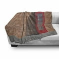 thumbnail image 2 of Phone Booth Soft Flannel Fleece Throw Blanket, Iconic British Telephone Kiosk on Brick Wall London Urban, Cozy Plush for Indoor and Outdoor Use, 50" x 60", Pale Rust Vermilion, by Ambesonne, 2 of 5