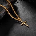 thumbnail image 5 of Small Cross Necklace for Men, Speroto Gold Mens Necklace with Cross Pendant and Wheat Chain, Cross Necklace Simple Jewelry Gift for Men 20inch, 5 of 7