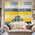 thumbnail image 2 of Yellow Gray Brush Swag Curtain Valance for Windows, Strip Geometric Window Treatments Short Swag Topper for Kitchen Windows Bathroom Bedroom, 36"x36", 2 of 8