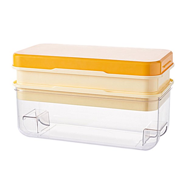 Bandeja para cubitos de hielo con tapa y recipiente, 64 bandejas de hielo para congelador, bandejas para cubitos de hielo para congelador con 2 bandejas, recipiente, tapa y pala para hielo,