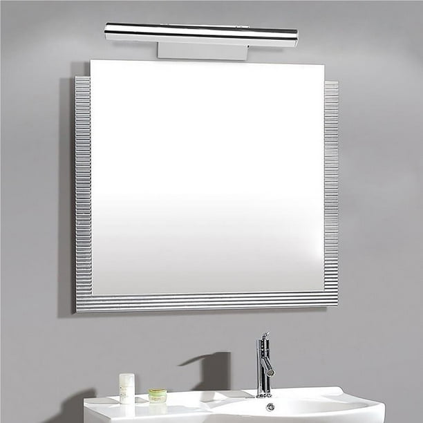 Naiovety Luz de espejo de baño de acero inoxidable moderno 5W 5050SMD Lámpara de pared LED de 40 cm de longitud Blanco frío con interruptor para espejo Iluminación y accesorios Naiovety HA019921-00