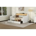 thumbnail image 7 of White Twin Daybed With Drawer Compartments, Led Lights, Charging Station & Solid Frame Storage Drawers, In Elegant, 7 of 7