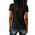 thumbnail image 4 of CUKOLSXA Fashion Clothing, Flag Shirts for Women, Women's Short Sleeve Tops, Women's Casual Fashion V-Neck Sports Independence Day Print Short Sleeve Sports T-Shirt Top, Black, M, 4 of 4
