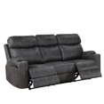 thumbnail image 2 of Miekor Furniture Hirah Dark Gray Microfiber Manual Recliner Sofa with Cupholder Function MK6241, 2 of 5