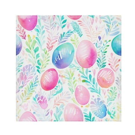 

JSTEL Rainbow Easter Eggs Cloth Napkins Set of 6 20x20 Inch Washable and Reusable Napkin for Decoupage Dinner Party Everyday Use