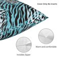 thumbnail image 5 of YFYANG Square Decorative Throw Pillow Case (Without Pillow Insert), Blue Zebra Stripes Print Pattern Bedroom Sofa Car Cushion Cover, 20"x20", 5 of 9