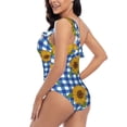 thumbnail image 4 of Sikiie Sunflowers Print Women One Piece Swimsuits Tummy Control One Shoulder Bathing Suits Ruffle Swimwear, From S to XXL-Small, 4 of 6