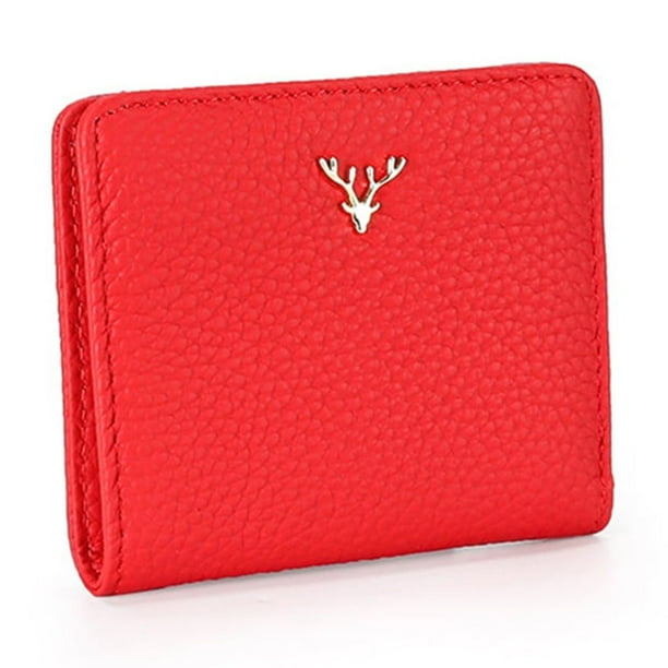 Cartera corta para mujer Minnieouse con botones de ciervo Rojo