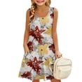 thumbnail image 2 of Kids A Line Sundresses Striped Sunflower Sleeveless Outdoor Vacation Casual Girls Dresses, 2 of 6