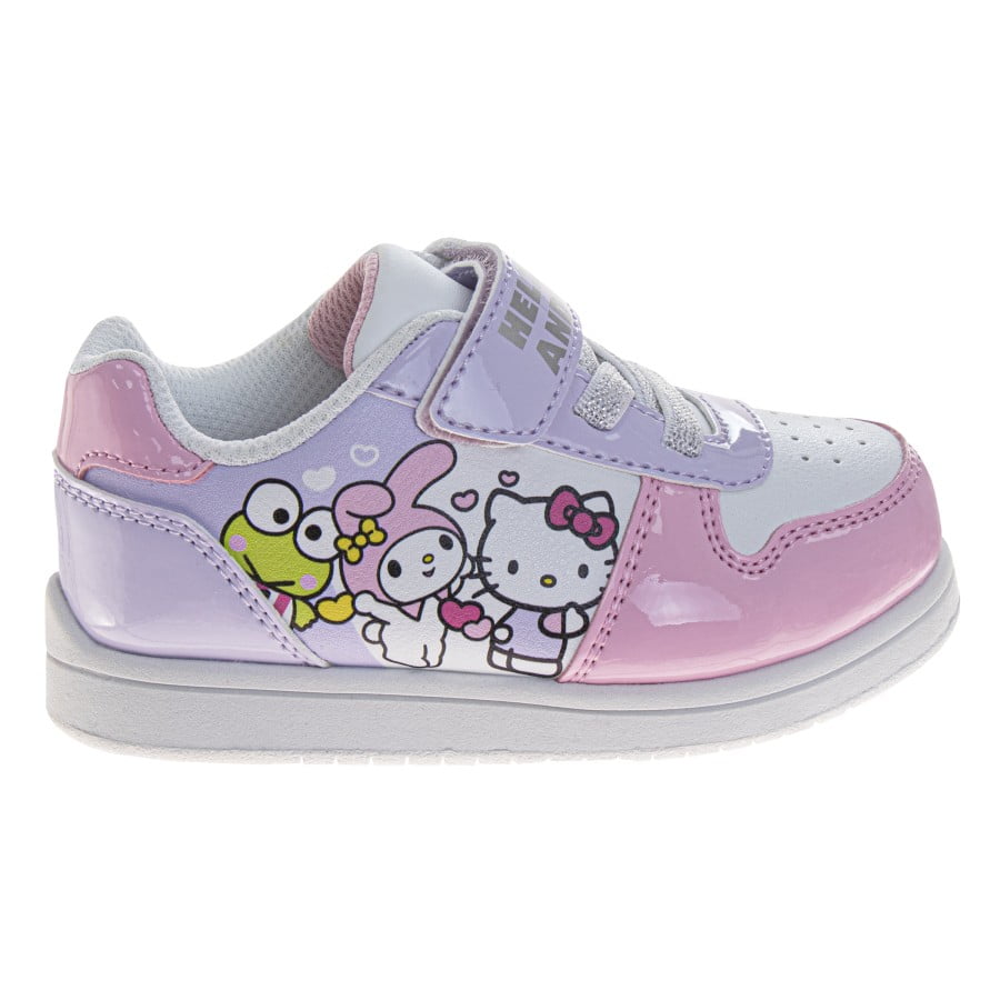 Hello Kitty Hook And Loop Girls Hello Kitty And Friends Sneakers. (Toddler Little Kids), Pink Purple, Size: 6