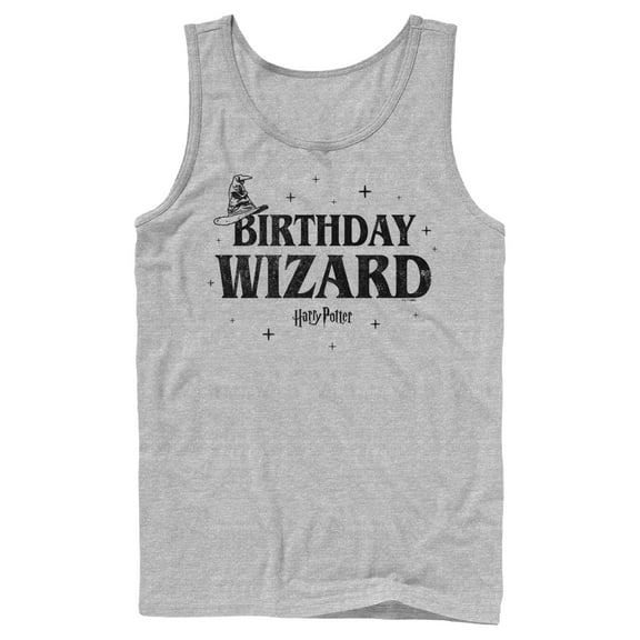 Men's Harry Potter Distressed Birthday Wizard Tank Top Athletic Heather Small