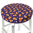thumbnail image 3 of Balery Candy Corn (2) Fundas de asiento para taburete de bar redondo de tela de terciopelo ajustables que protegen de arañazos y manchas para sillas de 14 a 17 pulgadas.-13 inch, 3 of 7