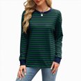 thumbnail image 2 of Towmus Womens Oversized Striped Sweatshirt Crewneck Long Sleeve Color Block Pullover Top Casual Y2K Fall Clothes Workout Shirt, 2 of 6