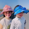 thumbnail image 2 of Xinwanna Cartoon Kids Sun Visor Hat with USB Charging Fan UPF50+ Summer Beach Cooling Hat Outdoor Empty Top Wide Brim Sunhat for Boys Girls 3-10Y (Pink), 2 of 13