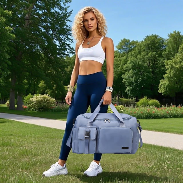 Sac de Sport pour Femmes Grande Capacité avec Compartiment à Chaussures, Sangle Réglable, Sac de Sport en Polyester Résistant à l'Eau pour Voyage et Entraînement