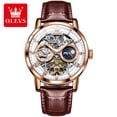 thumbnail image 1 of Original OLEVS Automatic Moon Phase Mechanical Watch Men Hollow Skeleton Design Leather Strap Waterproof Watch Men Moonswatch, 1 of 1